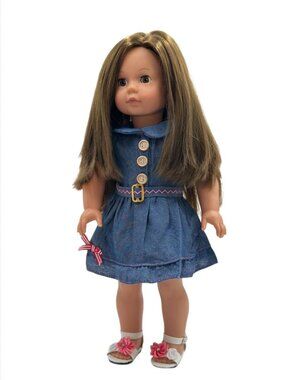 Götz Precious Day Elisabeth 18" Doll Brunette Brown Sleep Eyes Germany